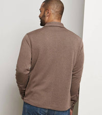 PETER MILLAR Crown Sweater Fleece Shirt Jacket in popular brown - men's jacket - detail view