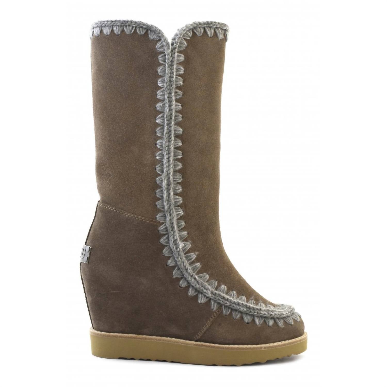 Mou - Women's French Toe Wedge Tall Boots