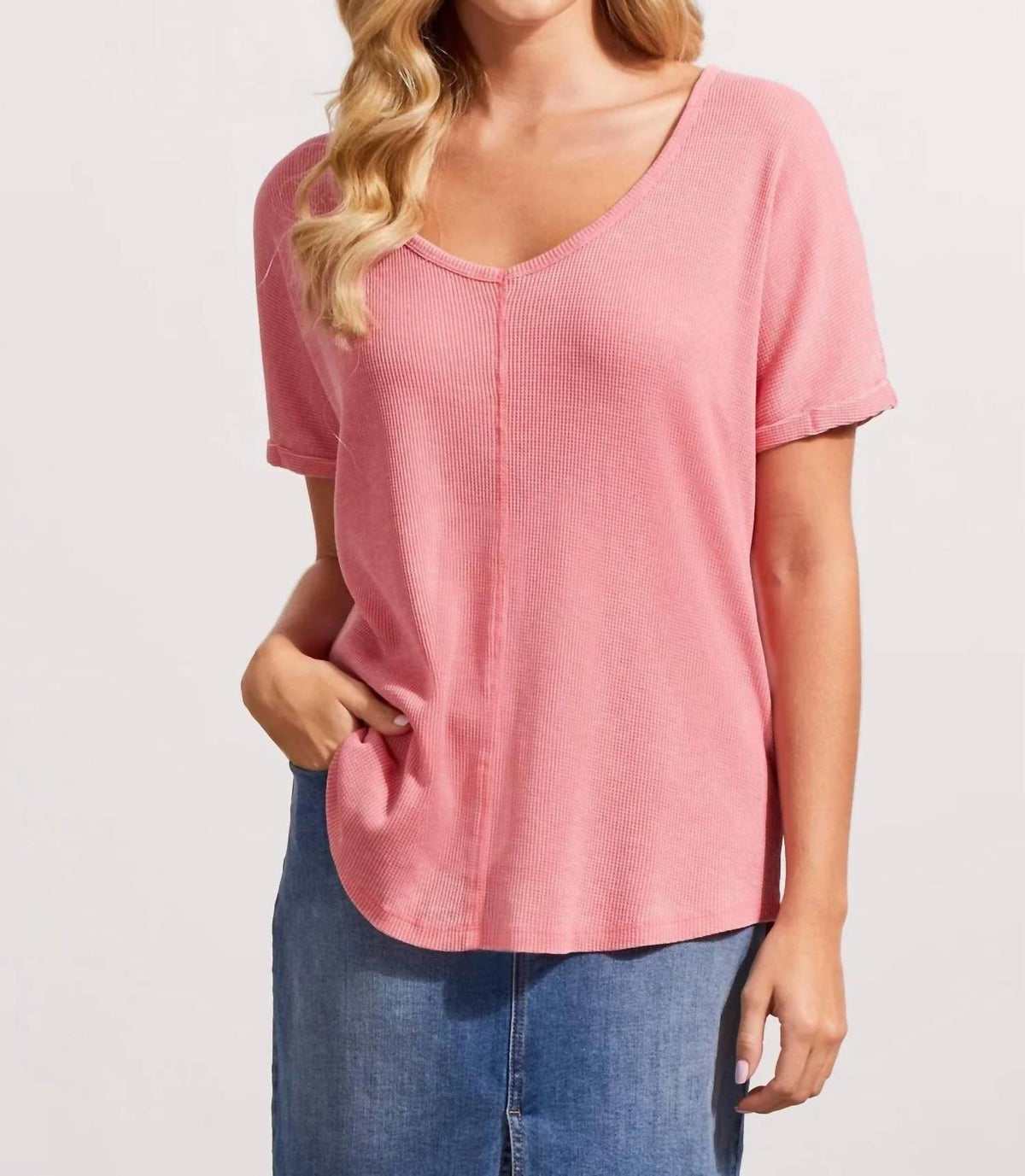 Tribal - Waffle Weave V-Neck Tee Top