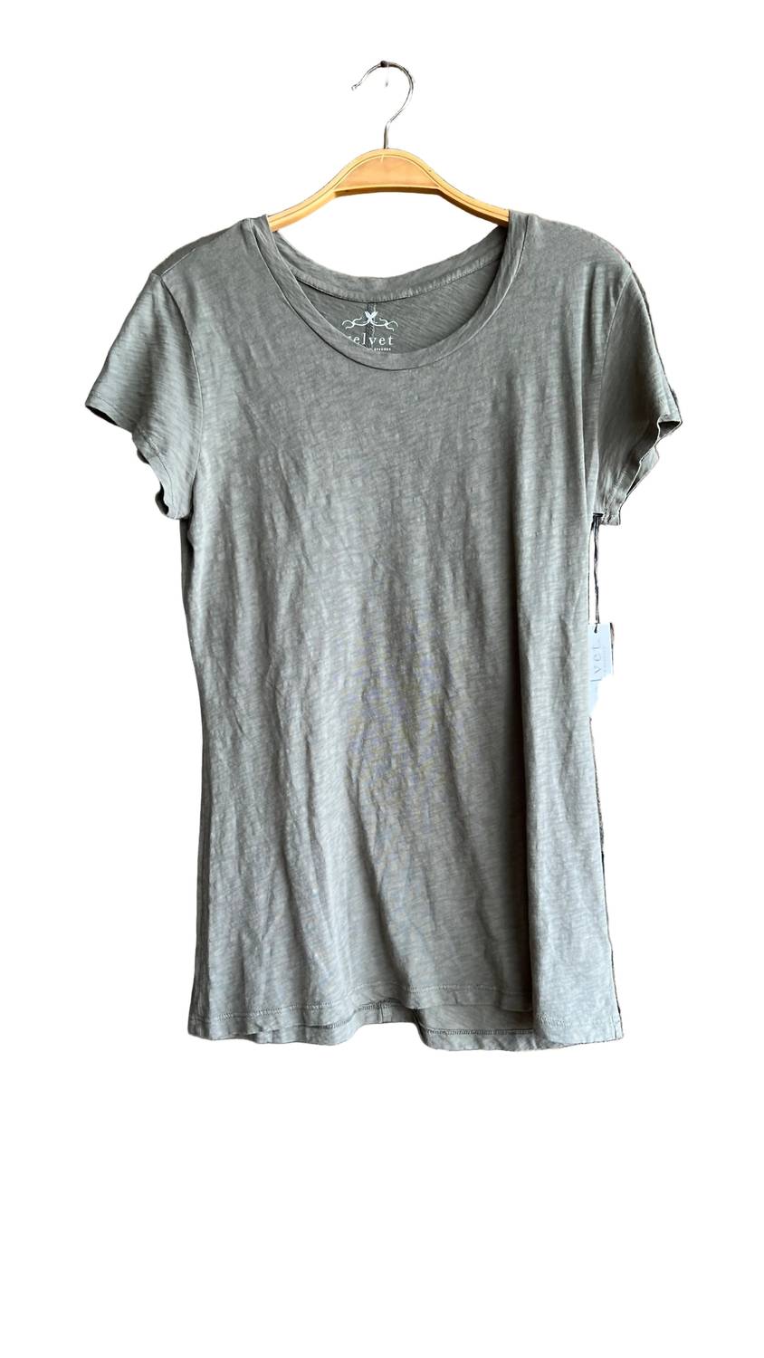 Velvet by Graham & Spencer Women's Odelia Short Sleeve Crewneck Tee in basil - women's t-shirt