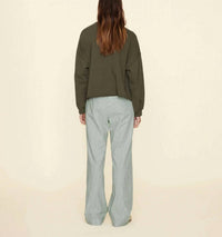 XIRENA Piper Wide Leg Pull On Pant in sage white - women's pants - detail view