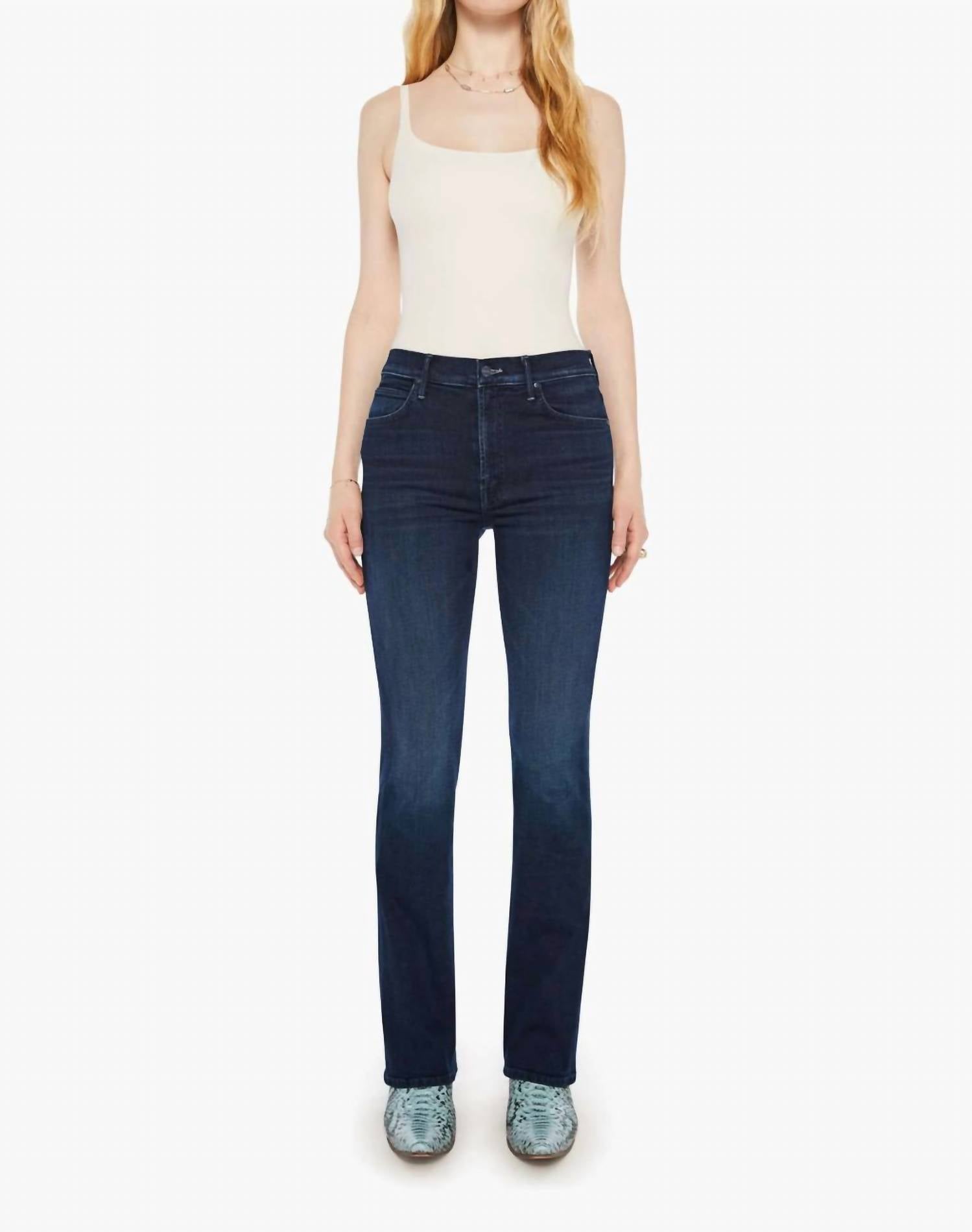 Mother Mid Rise Smokin Skimp Flared Leg Jeans in karaoke in kyoto - women's jeans