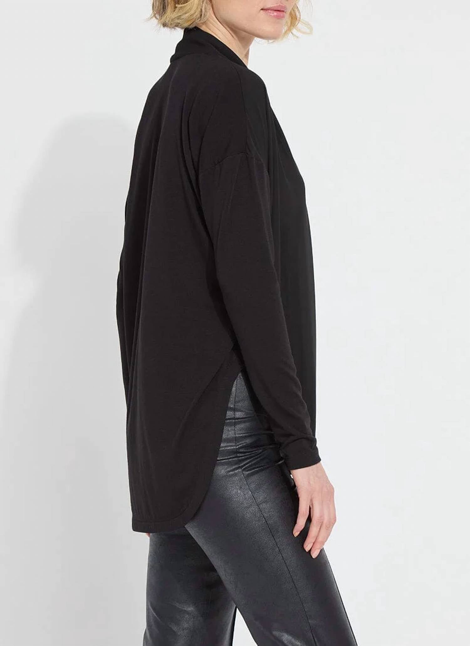 Lysse - Naomi folded neck mix media top