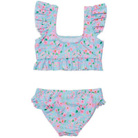 SNAPPER ROCK Girls Daisy Chain Frilled Crop Bikini Set in blue - item - detail view