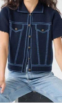Autumn Cashmere - Short Sleeve Denim Jacket