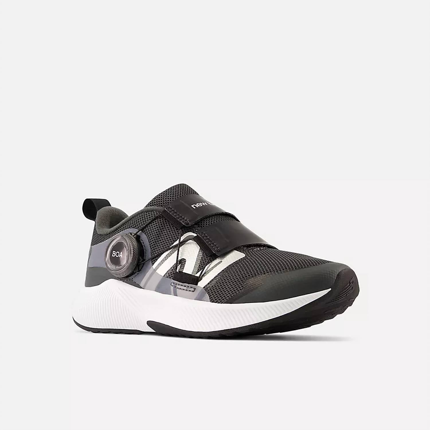 New Balance Kid's Dynasoft Reveal V4 Boa Sneakers in grey black - kids' sneaker - detail view