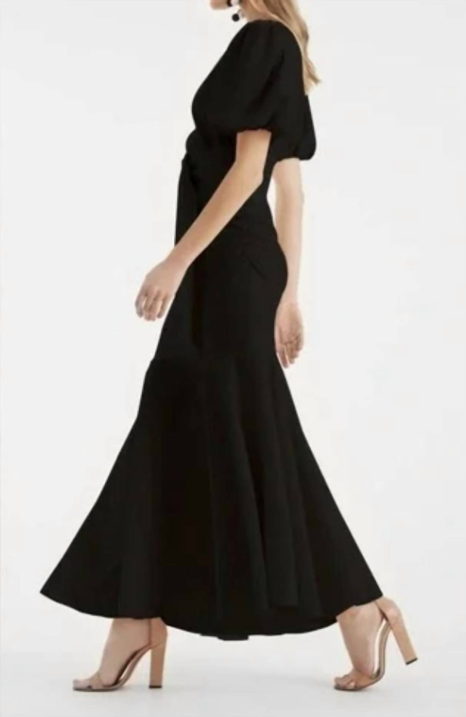 SACHIN & BABI Camila Crepe Ruched Mermaid Dress in black - women's dress - alternate view