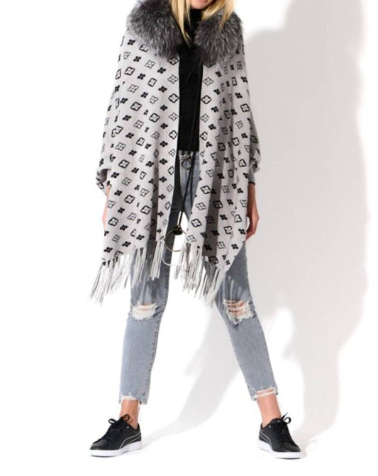 Oolala - Clover Logo Cape with Fur Collar