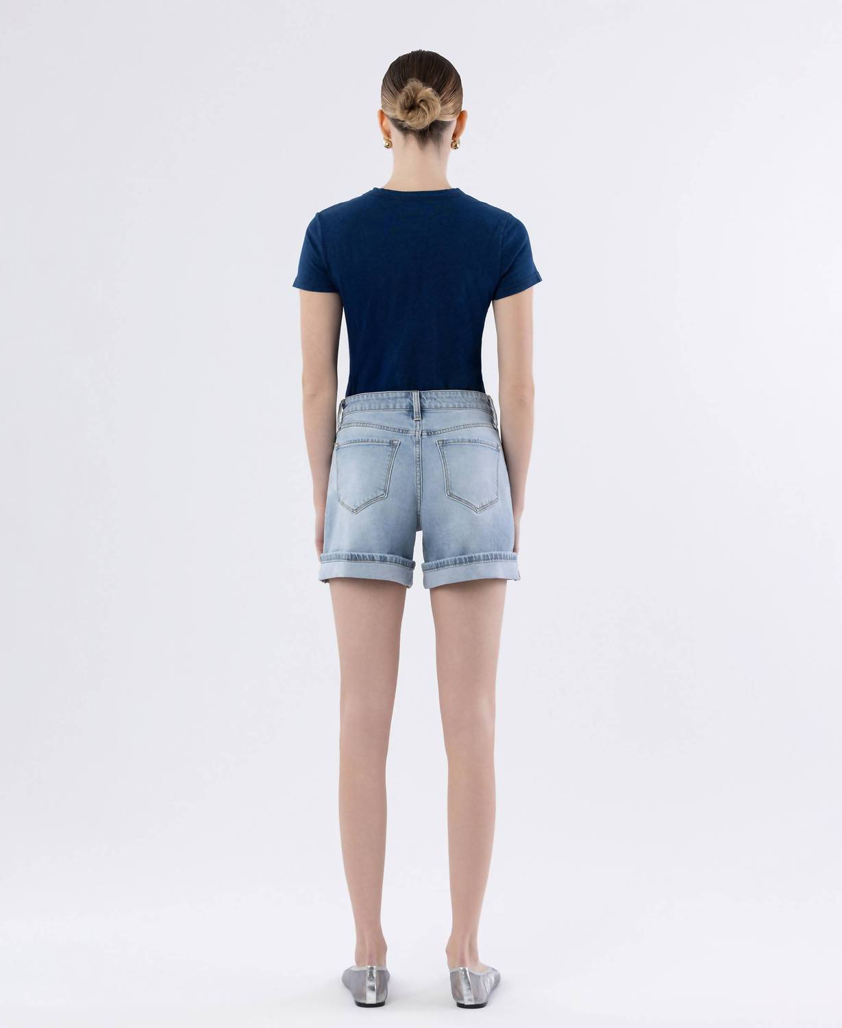 Vervet By Flying Monkey - Rebecca Cuffed Denim Shorts