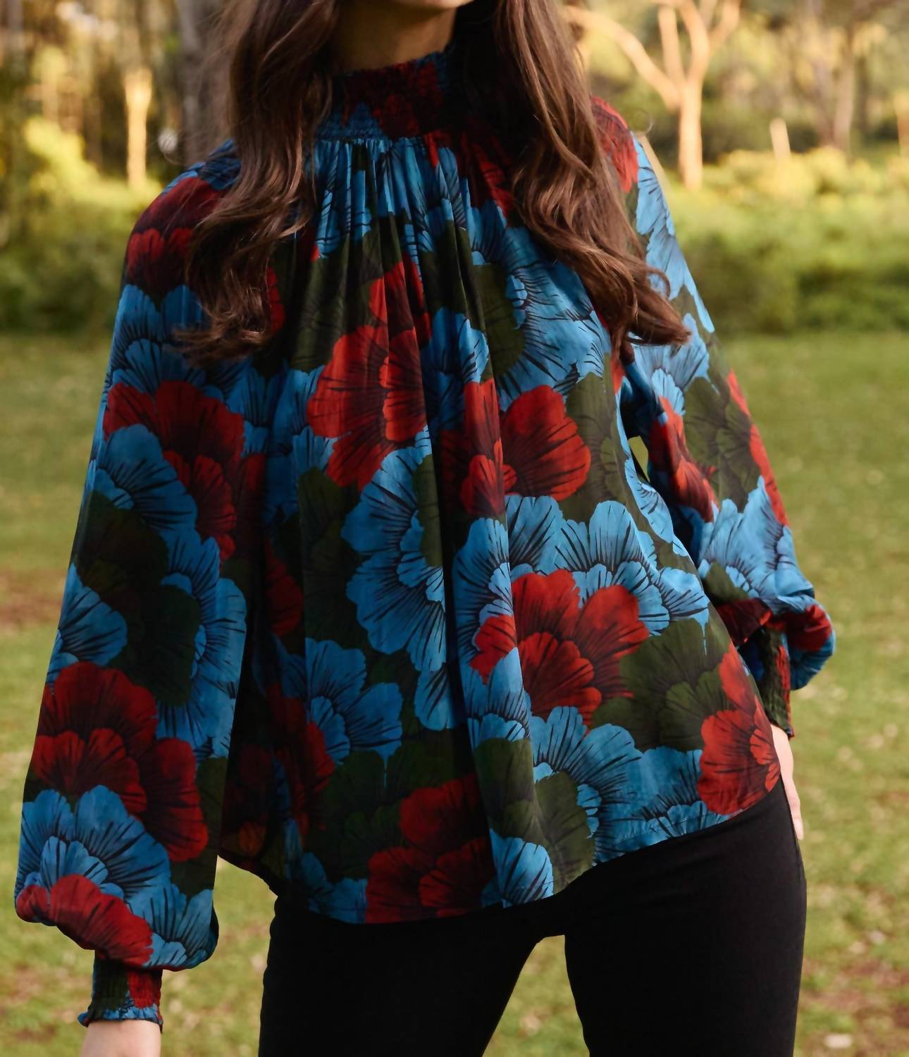 Oliphant - Smocked High Neck Blouse