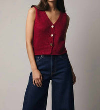 Sunday Edition - Margo Button Lurex Sweater Vest