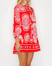 Meet Me In Santorini - Women's Festival Medallion Short Dress