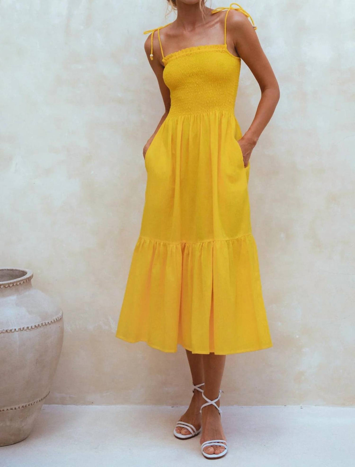 Bali Elf - Paradiso Strappy Linen Midi Dress