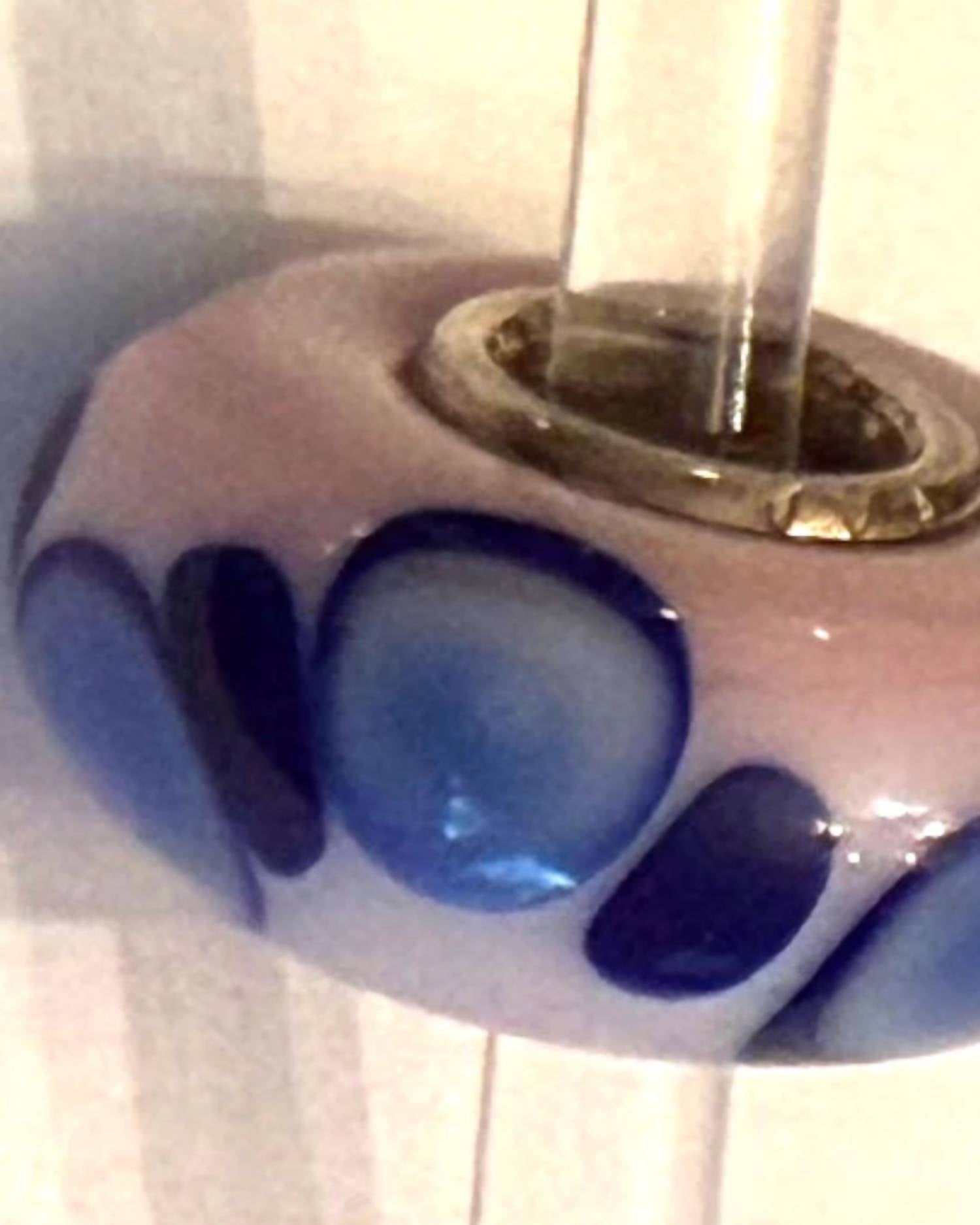 Trollbeads Women's Universal Charm Bead in unique pink blue navy dots - women's item - detail view