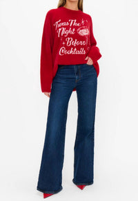 Show Me Your Mumu Classic Crewneck Sweater in twas the night knit 2 - women's sweater