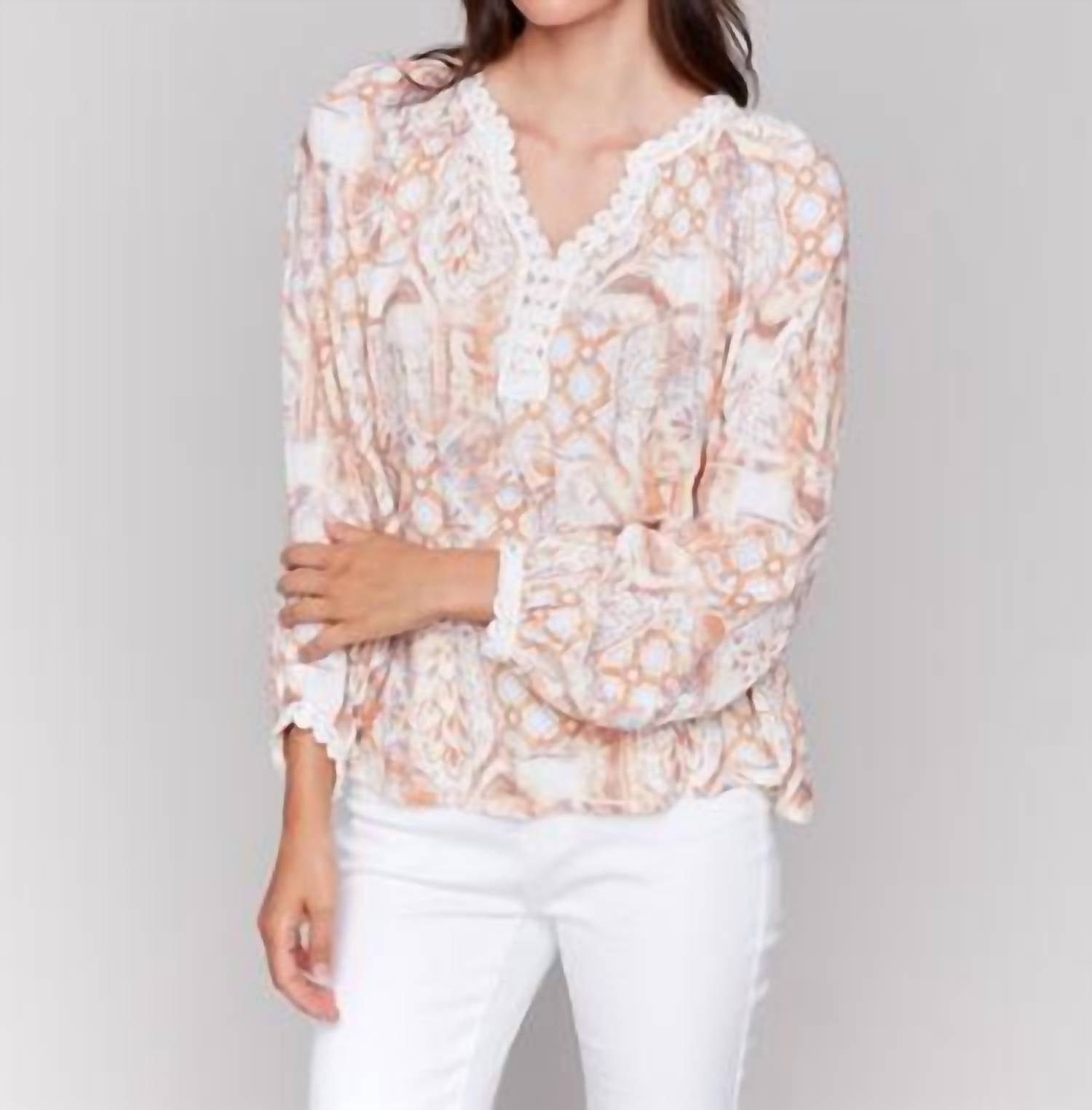 Charlie B - Printed Raglan Sleeve Top