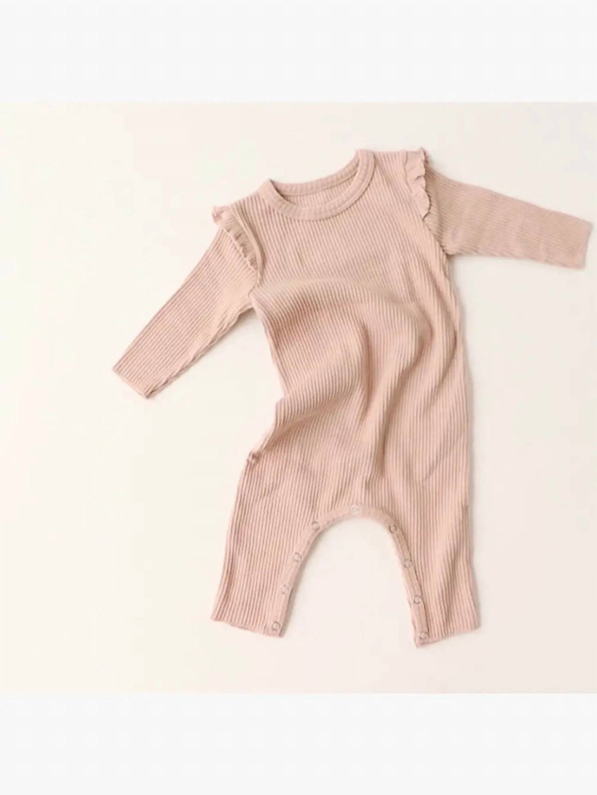 Peekaboo - Girls' Flutter Sleeve Ribbed Romper
