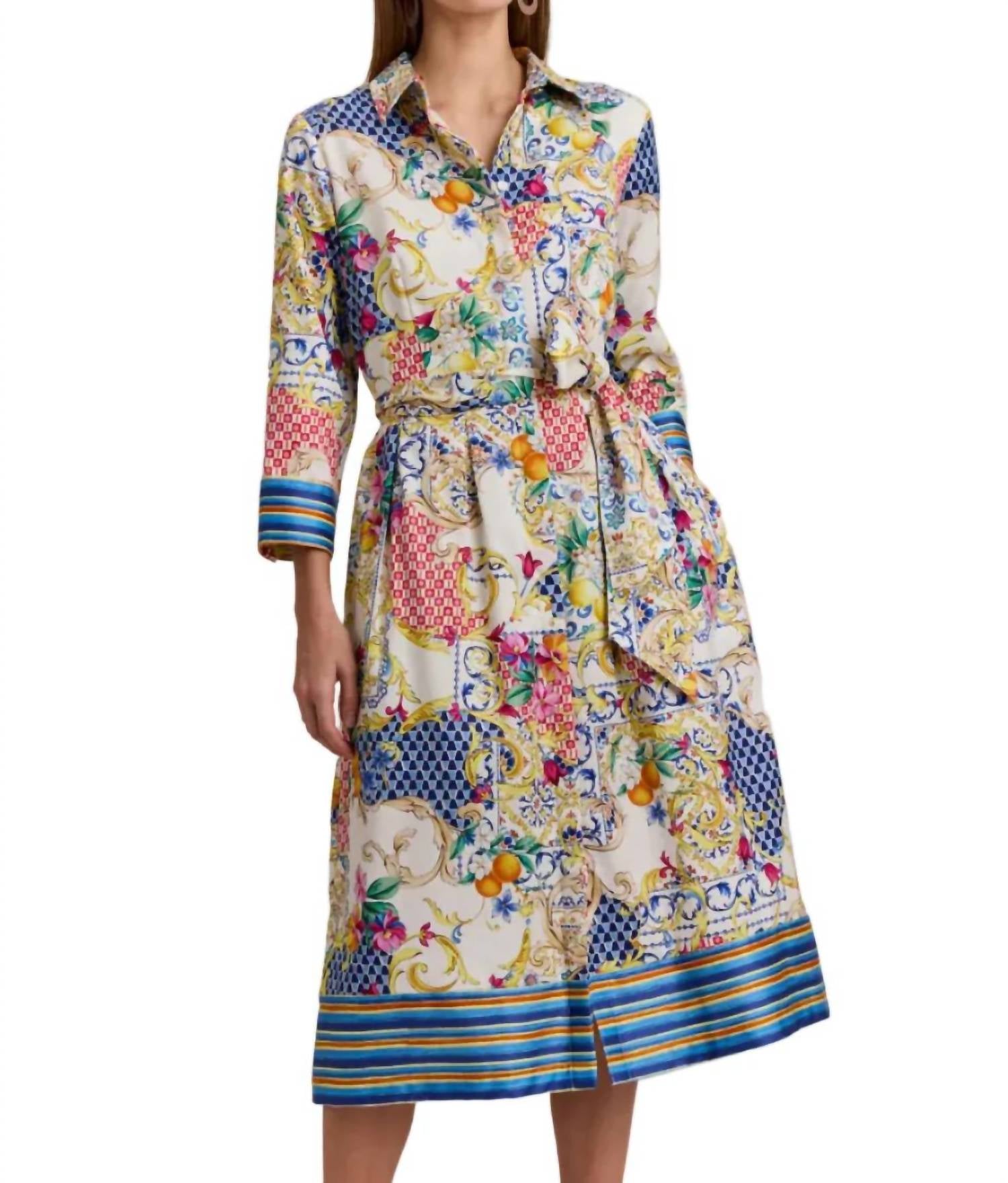 Hinson Wu - Robin 3/4 Sleeve Amalfi Print Dress