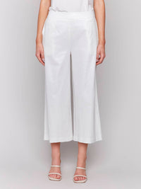 Charlie B - Foil Linen Stretch Pull-on Pants With Pockets