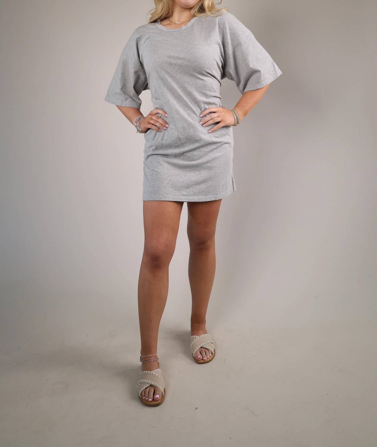 Sundry - Women's Rolled Sleeve T Shirt Dress