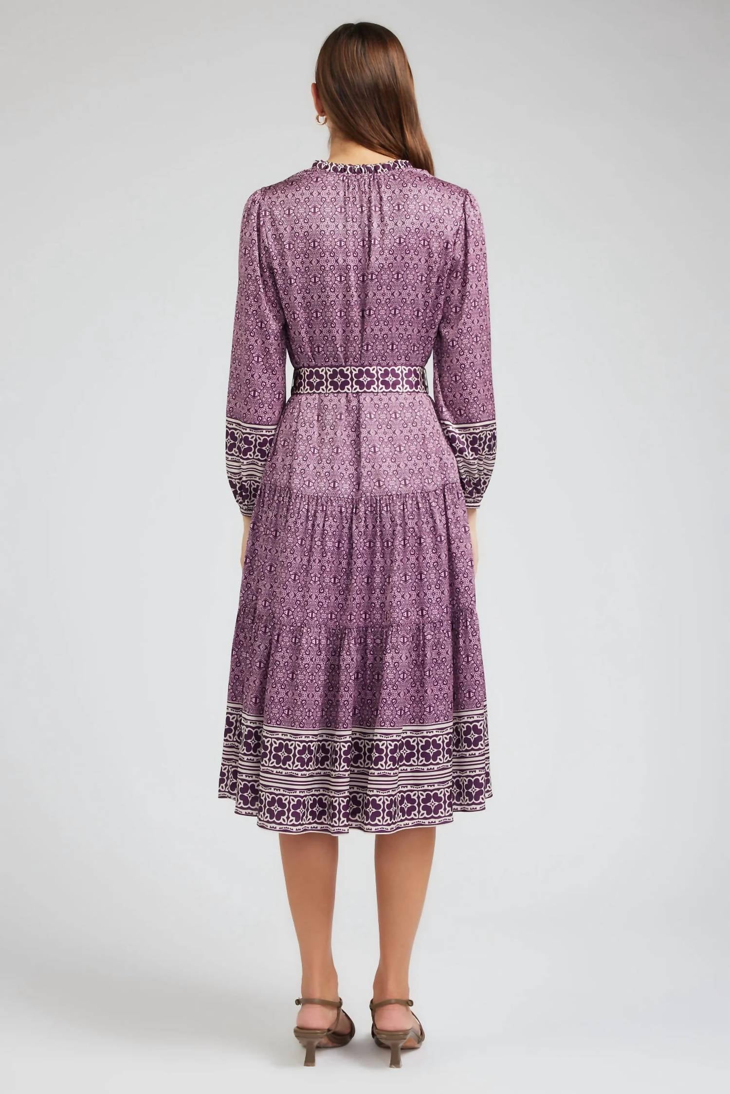 Current Air - Geo Printed Belted Midi Dress