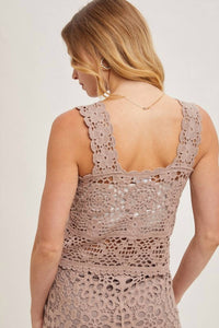 Bluivy - Women's Alanis Crochet Square Neck Tank Top