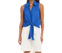 Karen Kane - Sleeveless Tie-front Top - Petite
