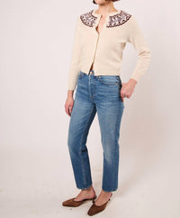DÔEN Olympe Cashmere Cardigan in cottage - women's cardigan - detail view