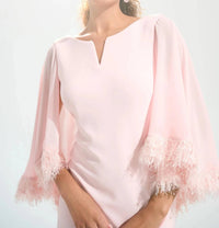 Joseph Ribkoff - Chiffon Cape Sleeves A-line Dress