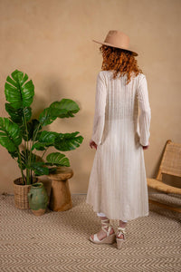 Paparazzi - Needle Out Knit Tie Front Maxi Duster