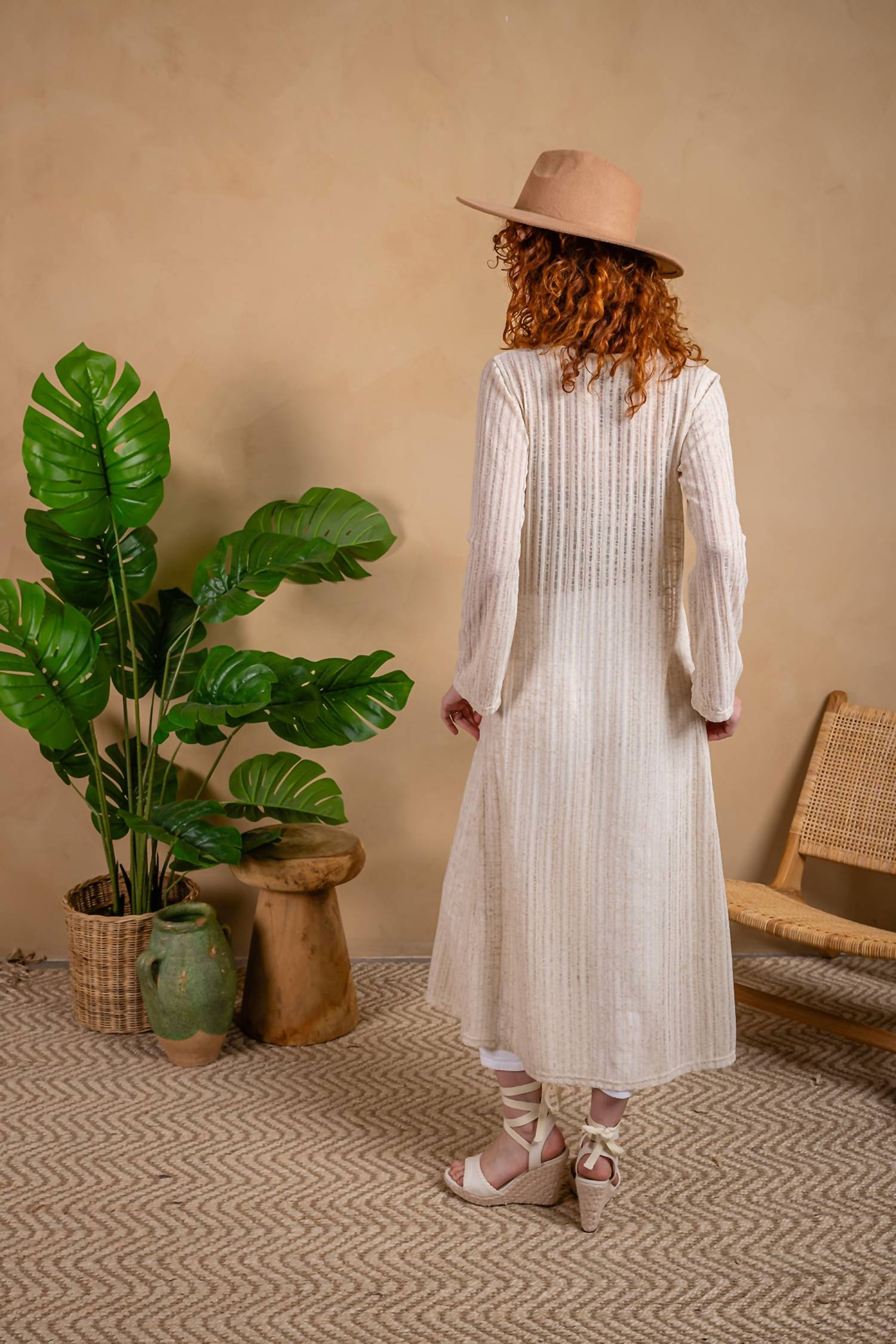 Paparazzi - Needle Out Knit Tie Front Maxi Duster