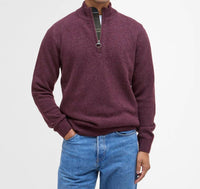 Barbour Holden Half Zip Jumper in ruby 1 - men's sweater