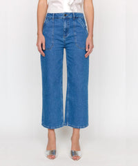 CHRISTY LYNN Dorian Cropped Denim Pant in lapis - women's pants