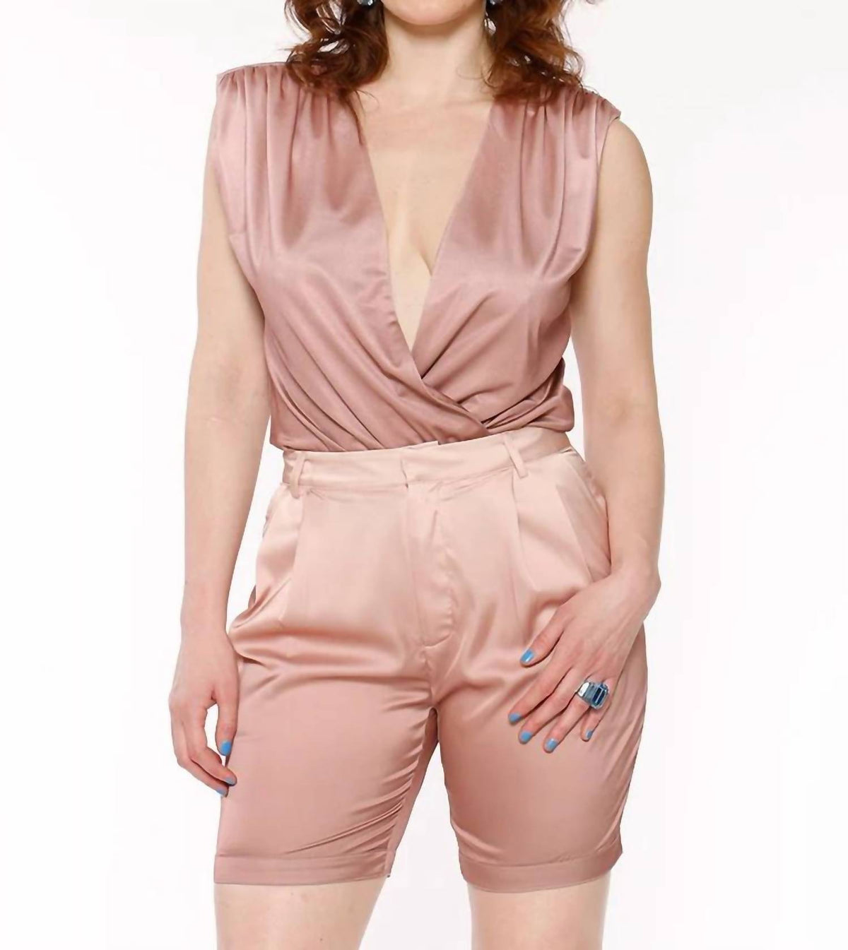 Circular Path - Sleeveless Wrap Bodysuit