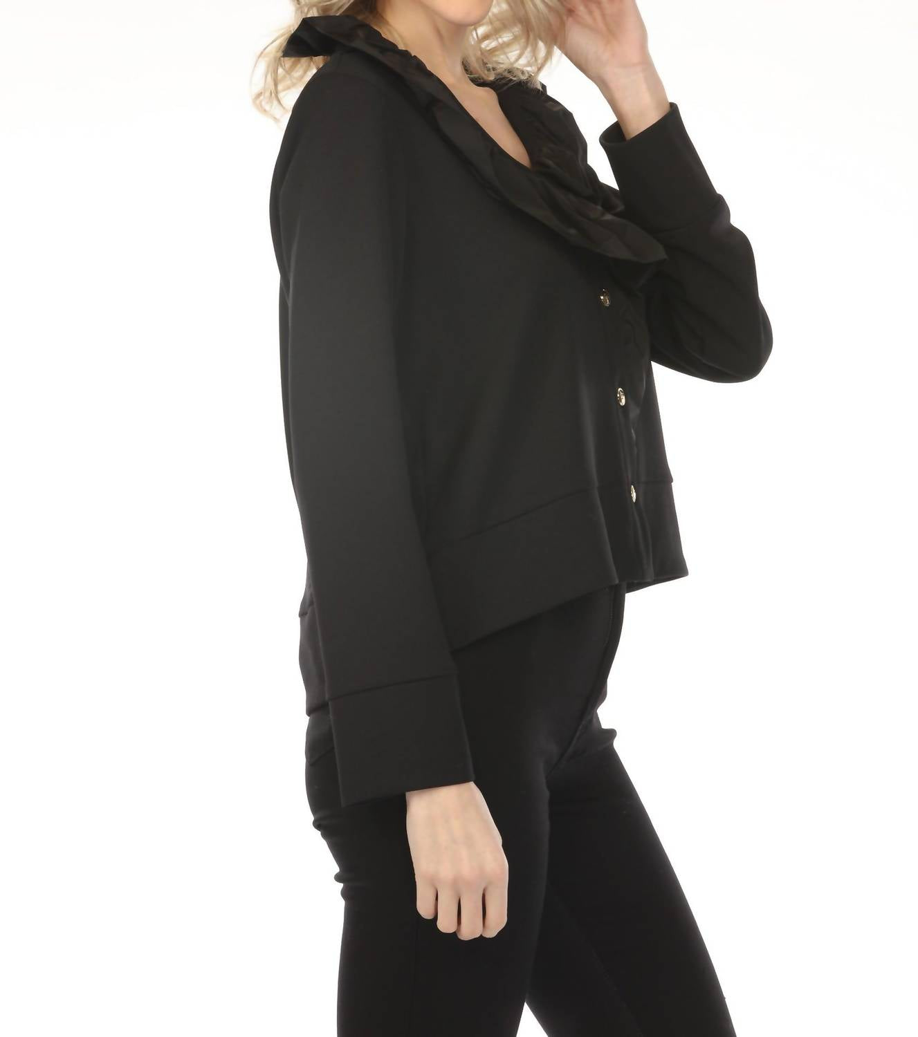 Joseph Ribkoff - Ruffled Collar Long Sleeve Jacket