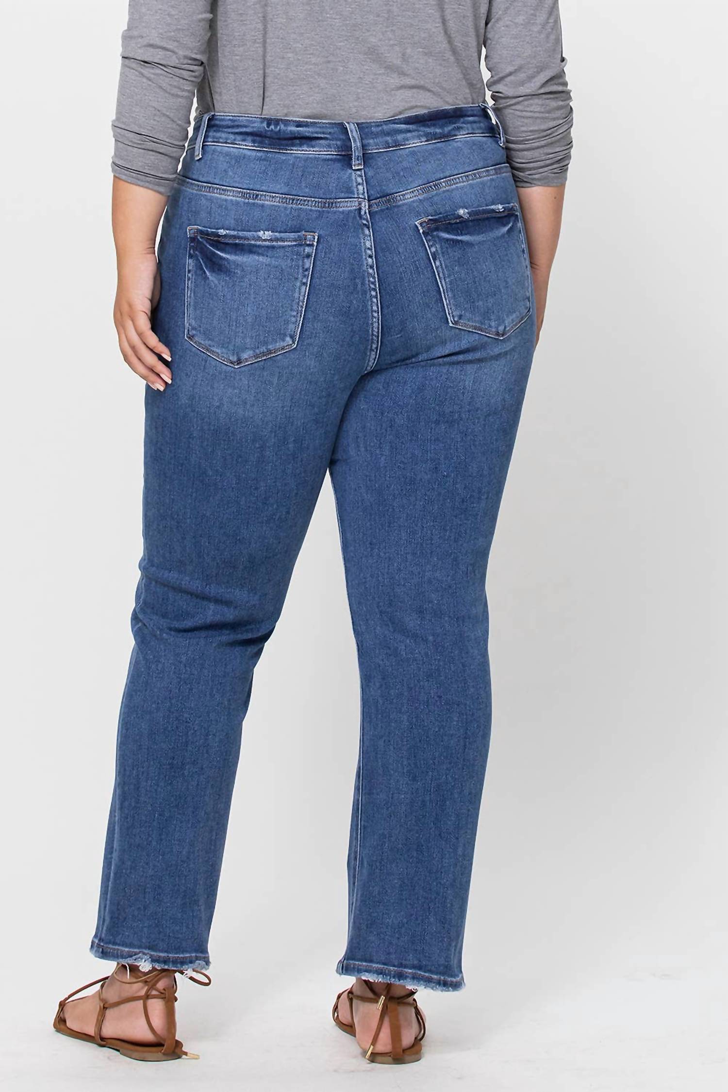 Vervet By Flying Monkey - Super High Rise Ankle Slim Straight Jeans