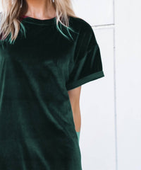 Amaryllis - Velvet Casual Shirt Dress