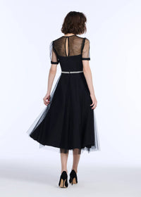 Emily Shalant - Luxe Tulle Dress with Crystal Waist Trim