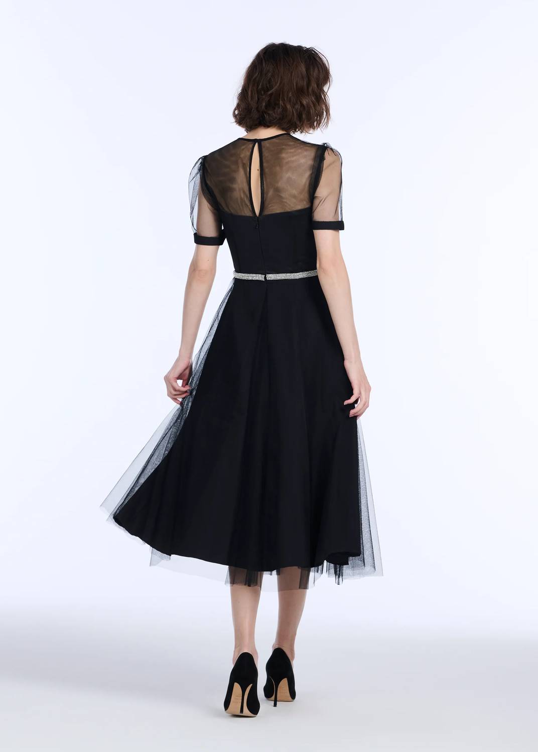 Emily Shalant - Luxe Tulle Dress with Crystal Waist Trim