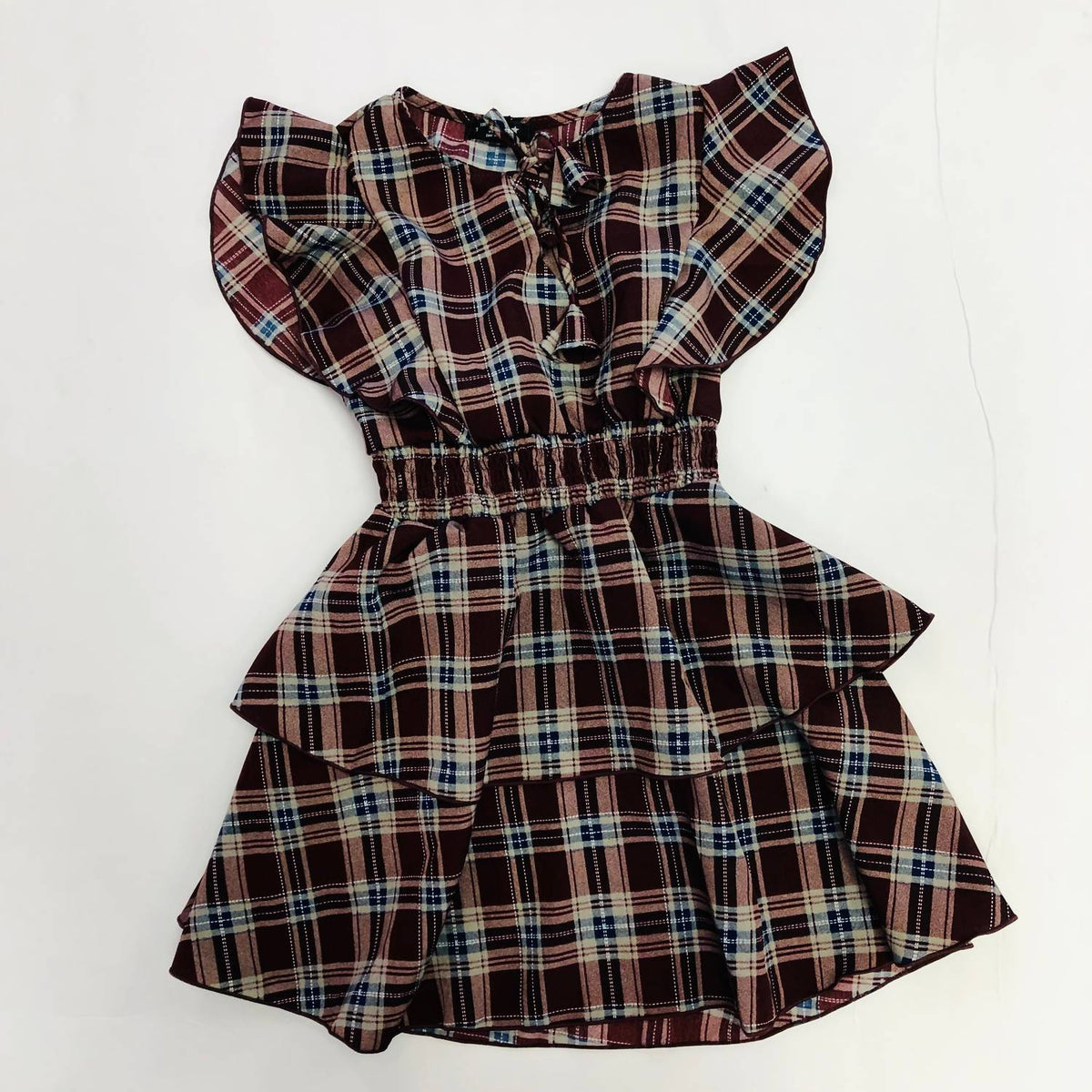 Girl's Plaid Chiffon Dress