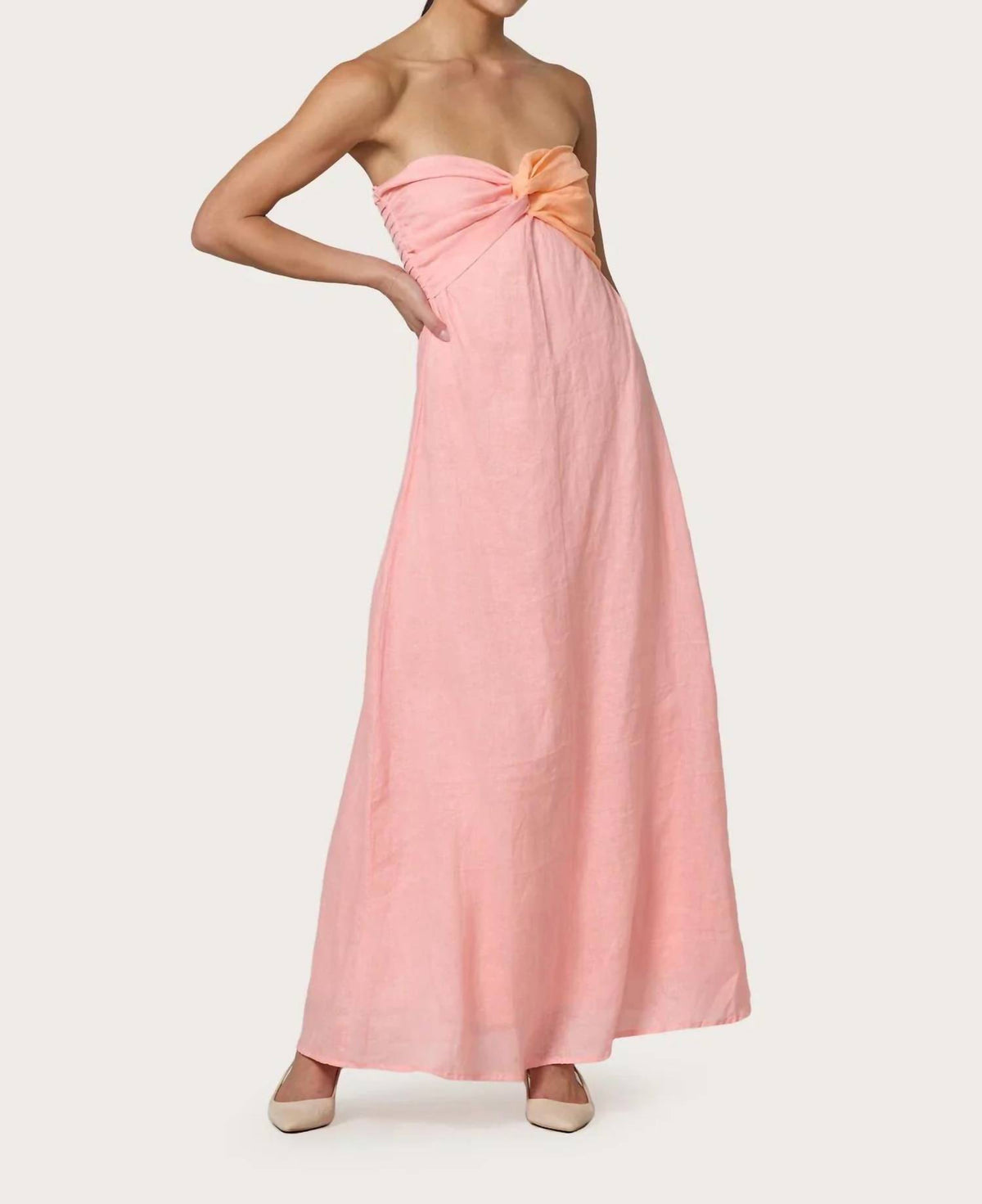 Lusana - Melody Strapless Maxi Dress