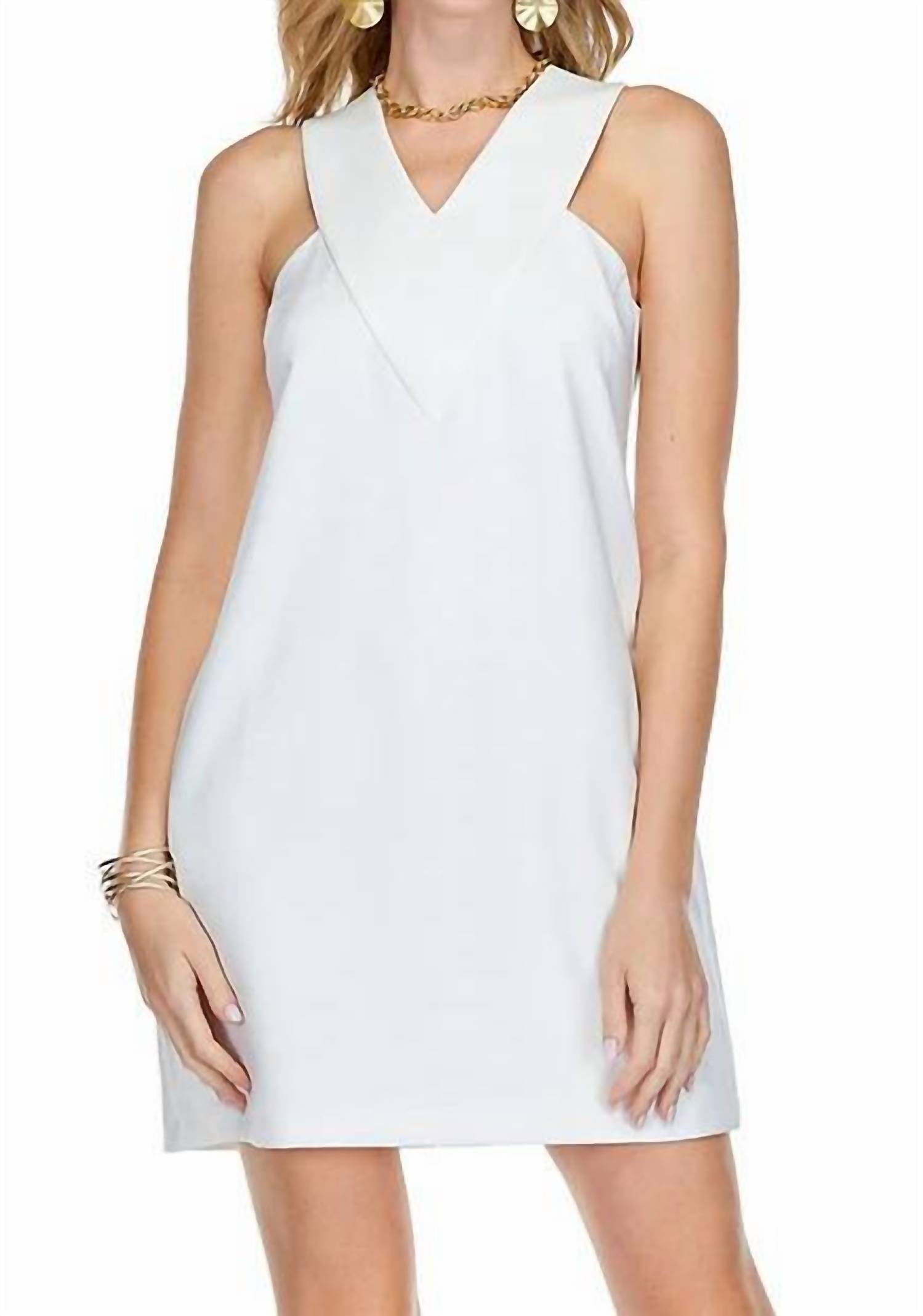 Jade - V-yoke Halter Mini Dress