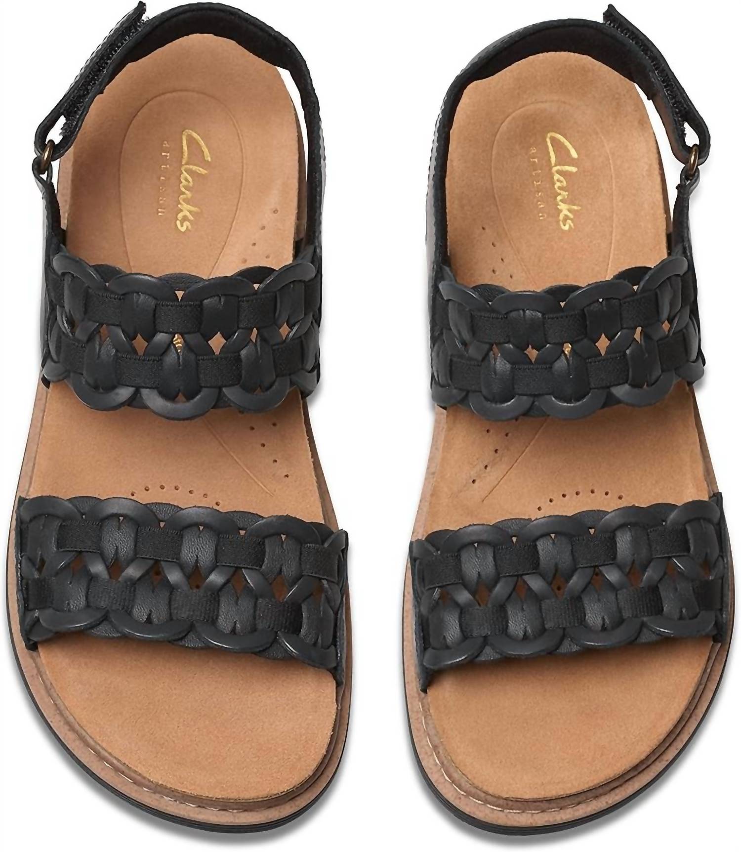 Clarks Women's Arwell Glide Sandal in black combi - women's sandal - detail view