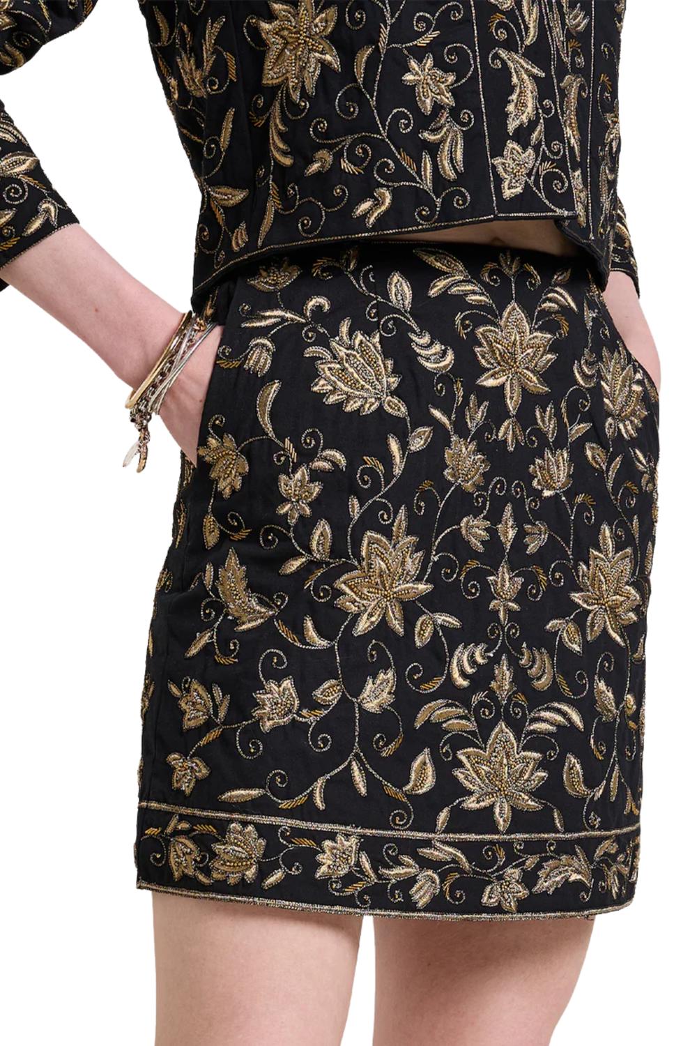 SCARLETT POPPIES Inga Mini Skirt in onyx black - women's skirt - alternate view