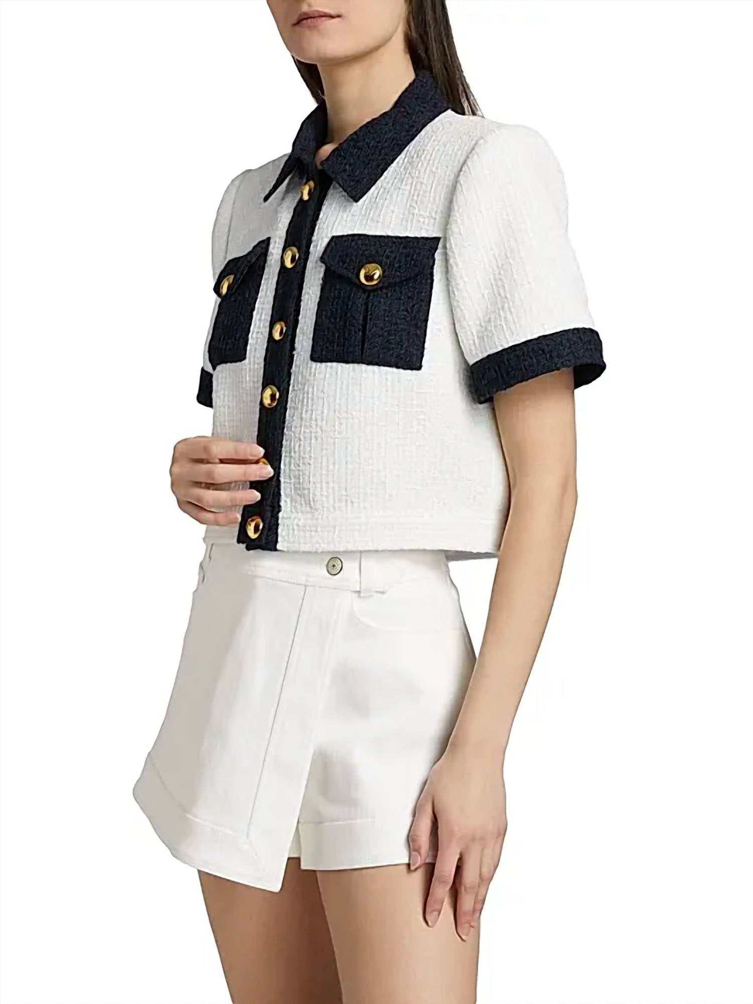 Cinq A Sept - Nissy Bicolor Tweed Cropped Jacket