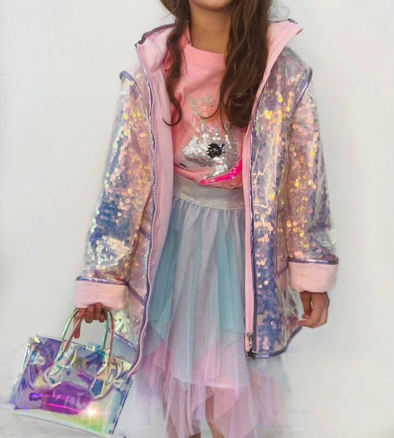 Lola + The Boys - Paillette Magic Rain Jacket