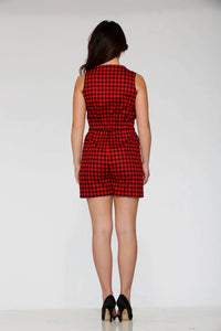 Orchid Bloom - Checkmate Sleeveless Romper