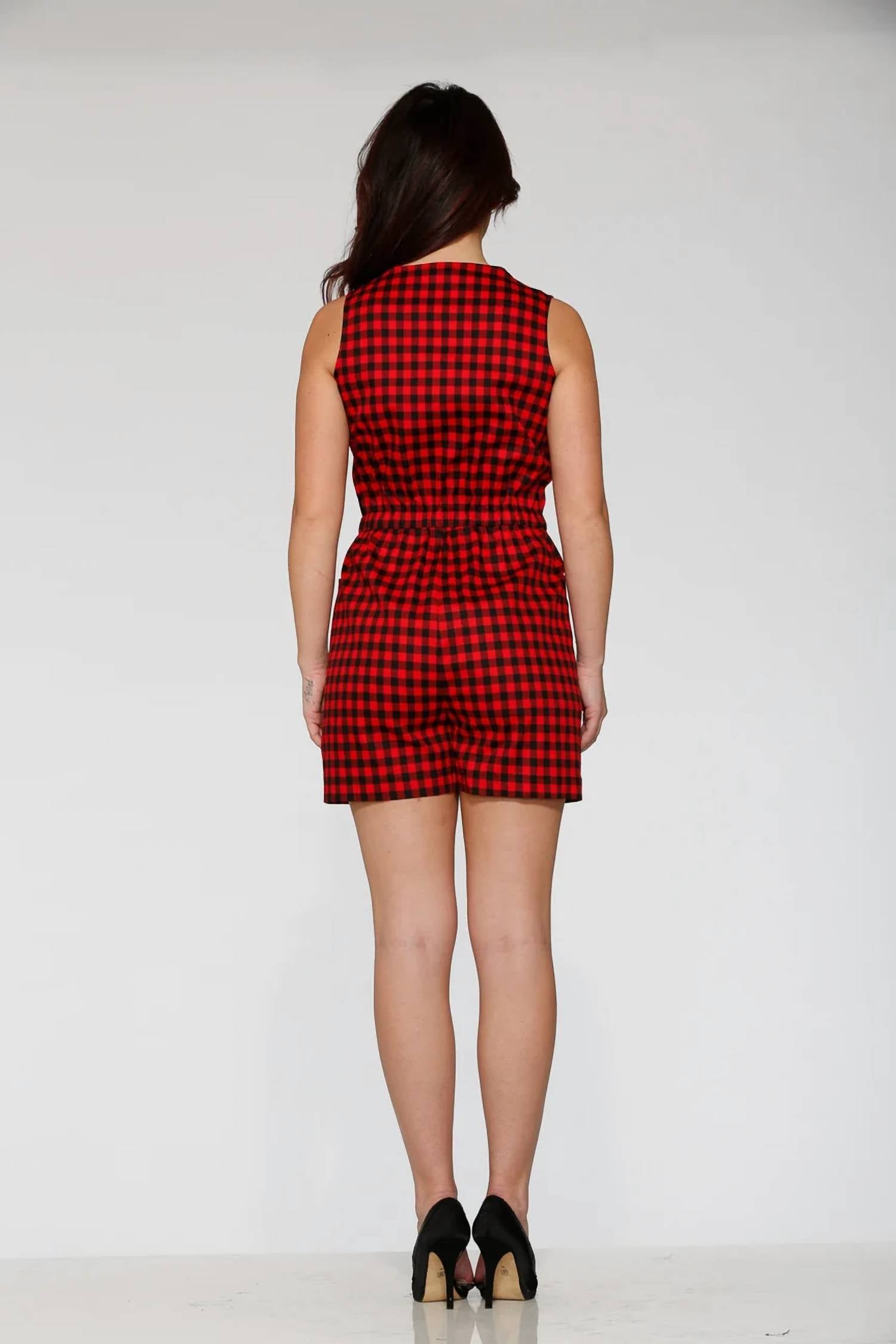 Orchid Bloom - Checkmate Sleeveless Romper