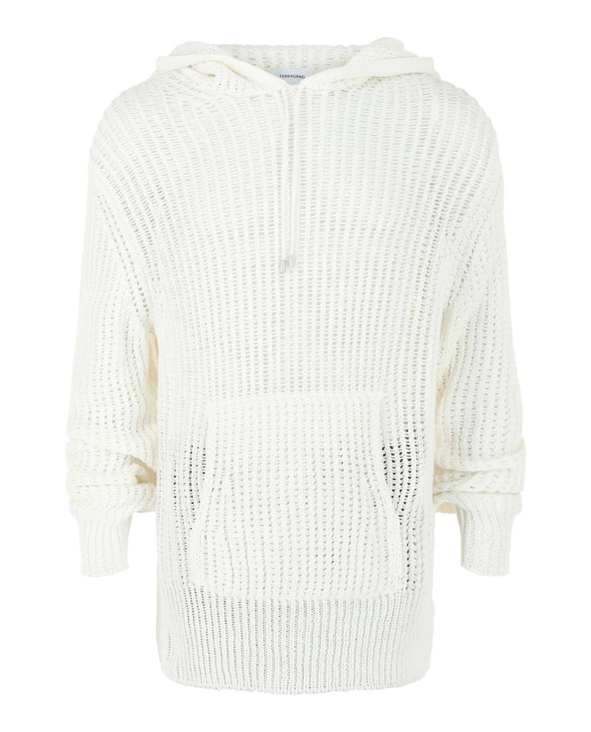 Salvatore Ferragamo - Men's Crochet Drop-sleeve Hoodie