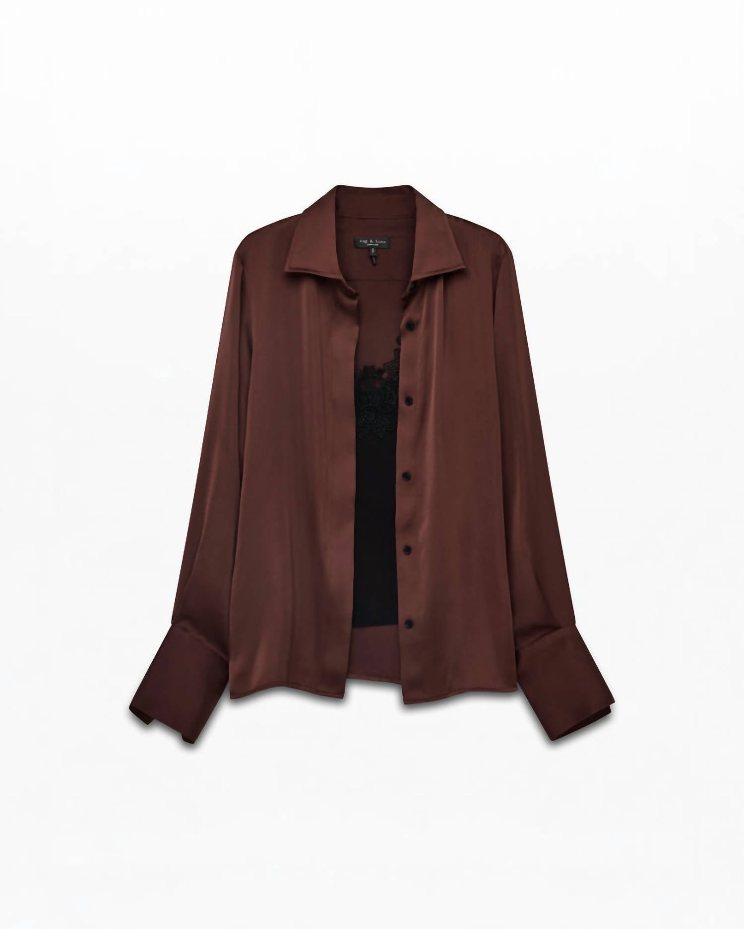 Rag & Bone Venus Lace Cami Blouse in umber - women's blouse - view 6